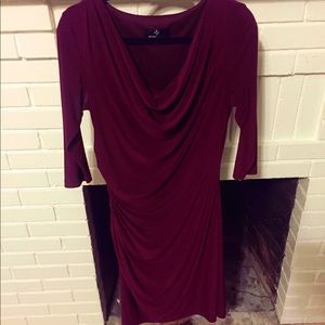 Ruched Garnet Midi Dress